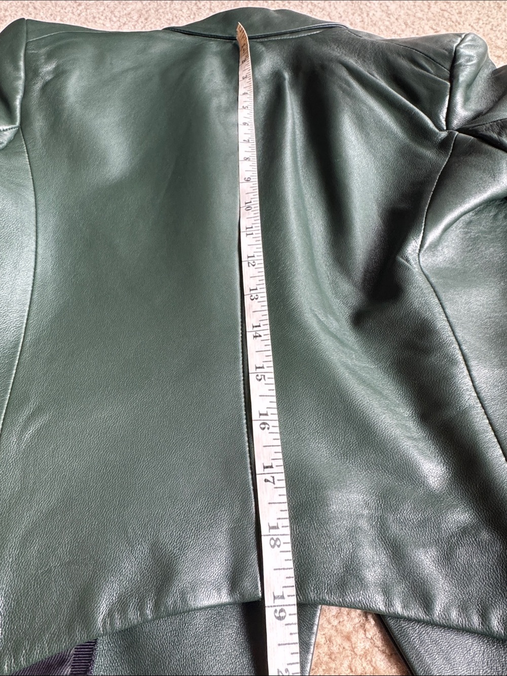 Veronica Beard Cooke Leather Dickey Jacket Dark Green size 6 - Picture 12 of 17